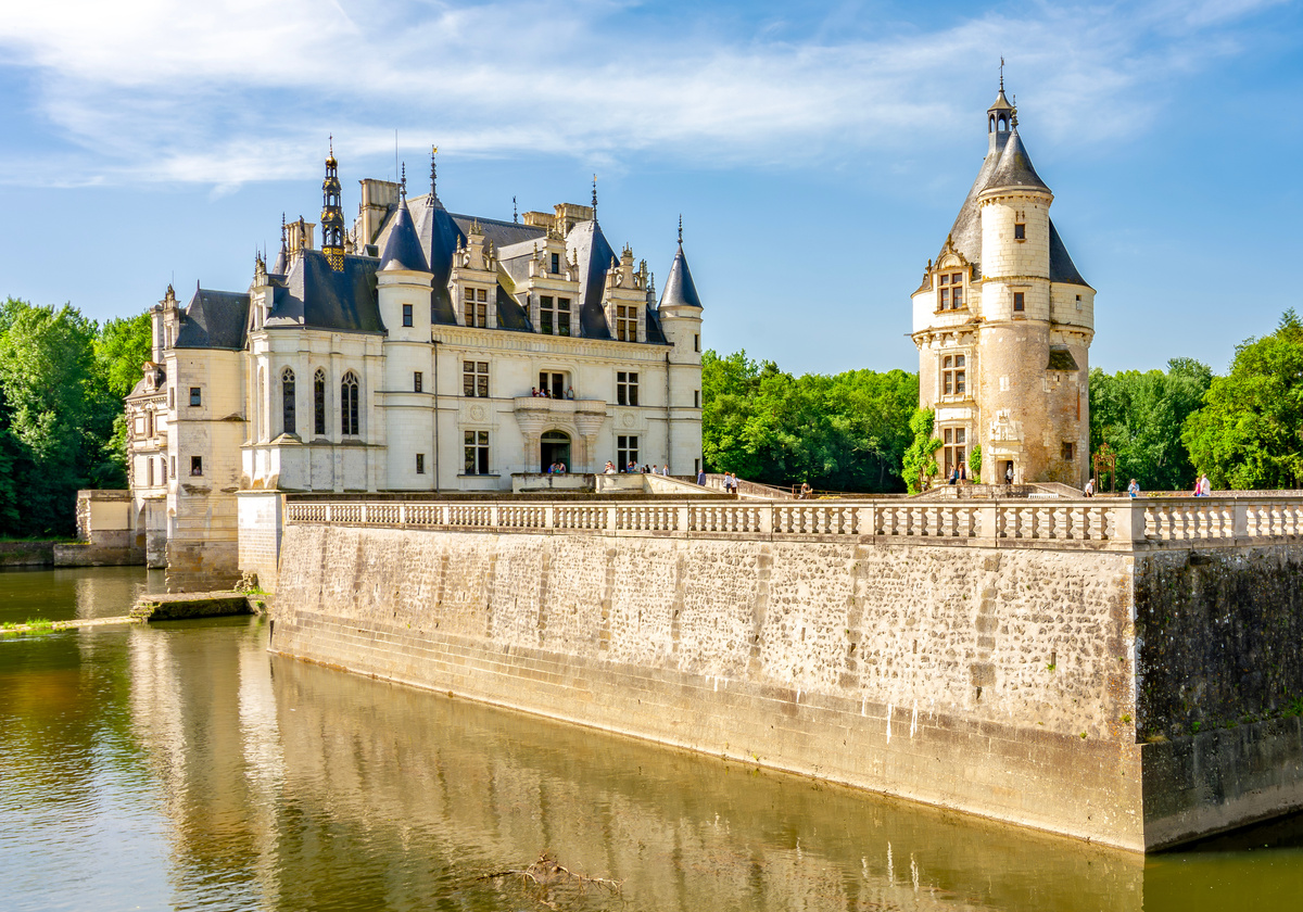 Chenonceau Castle on the Cher river with Tower