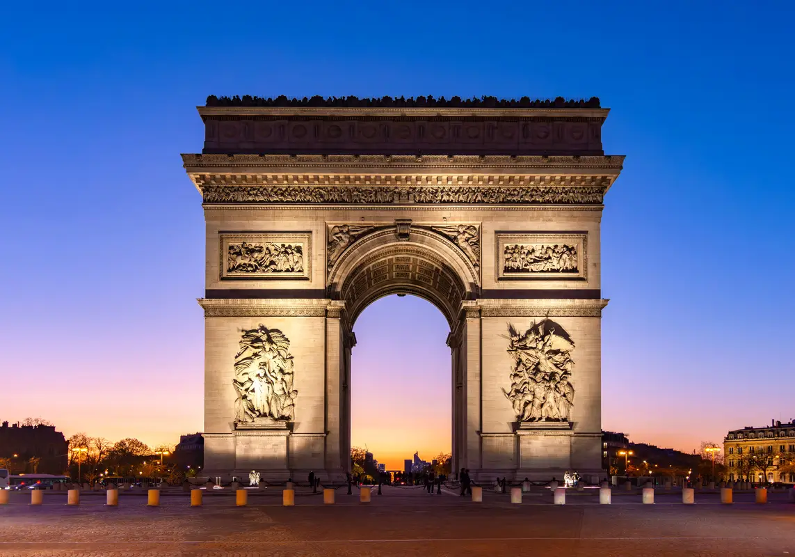 Paris Arch of Triumph By Night