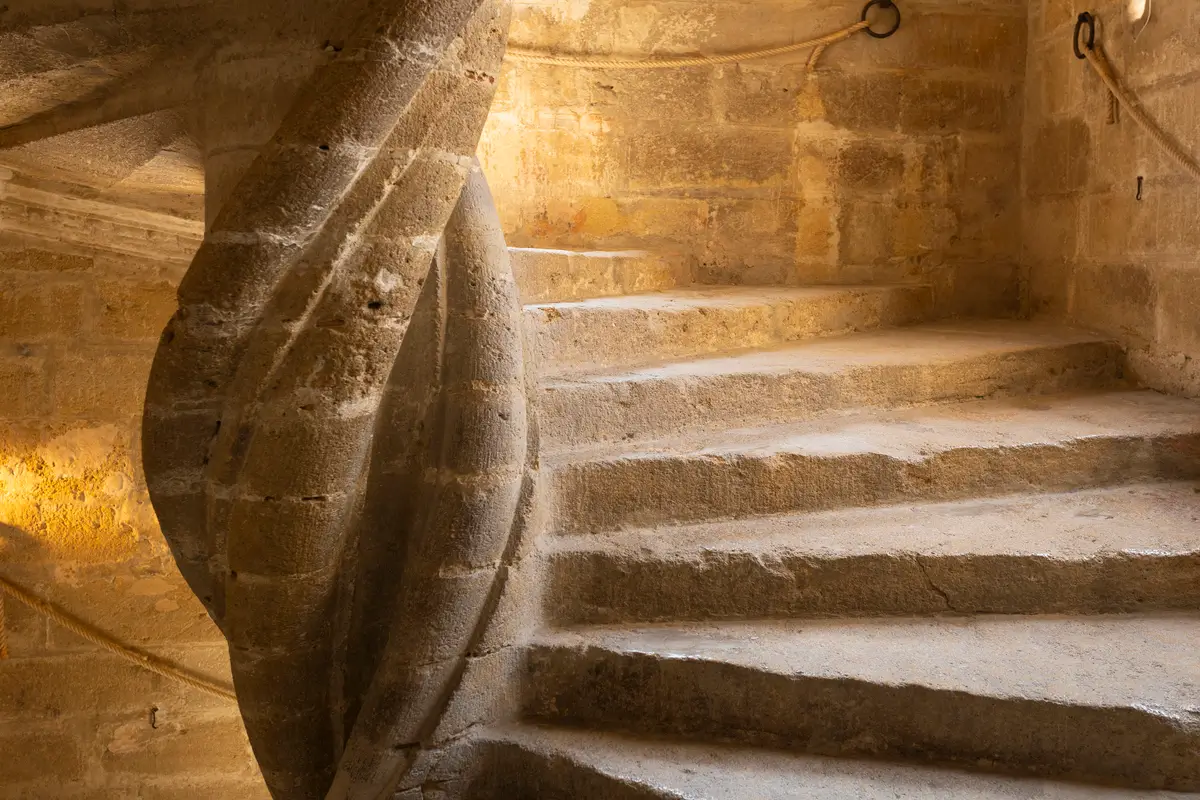 Staircase in a Renaissance Castle in Lourmarin in Luberon