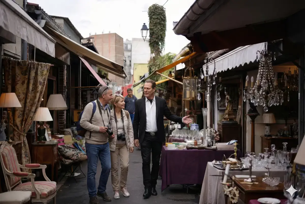 Saint Ouen Flea Market - Philippe guiding in the alleys