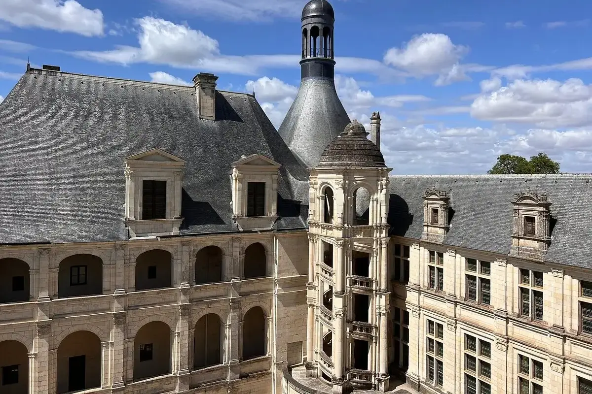 Staircase inside Chambord Castle Inner Courtyard - Loire Valley